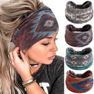 stgdak boho headbands for women fashion hair bands stretch turban knoted head bands yoga running sweatband elastic headband stylish wrap headbands hair accessories for teen girls 4 pack