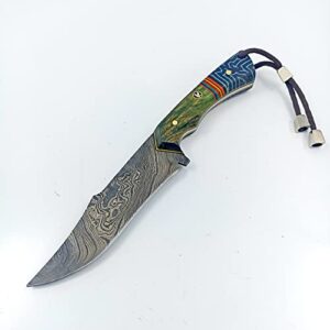 göcen damascus steel hunting knife, collectible knife, tactical fixed blade knife, survival knife, camping knife, bushcraft knife, knives men