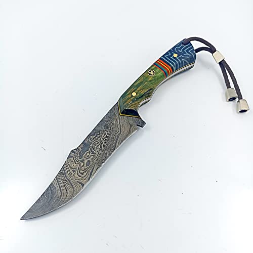 göcen Damascus Steel Hunting Knife, Collectible Knife, Tactical Fixed Blade Knife, Survival Knife, Camping Knife, Bushcraft Knife, Knives Men