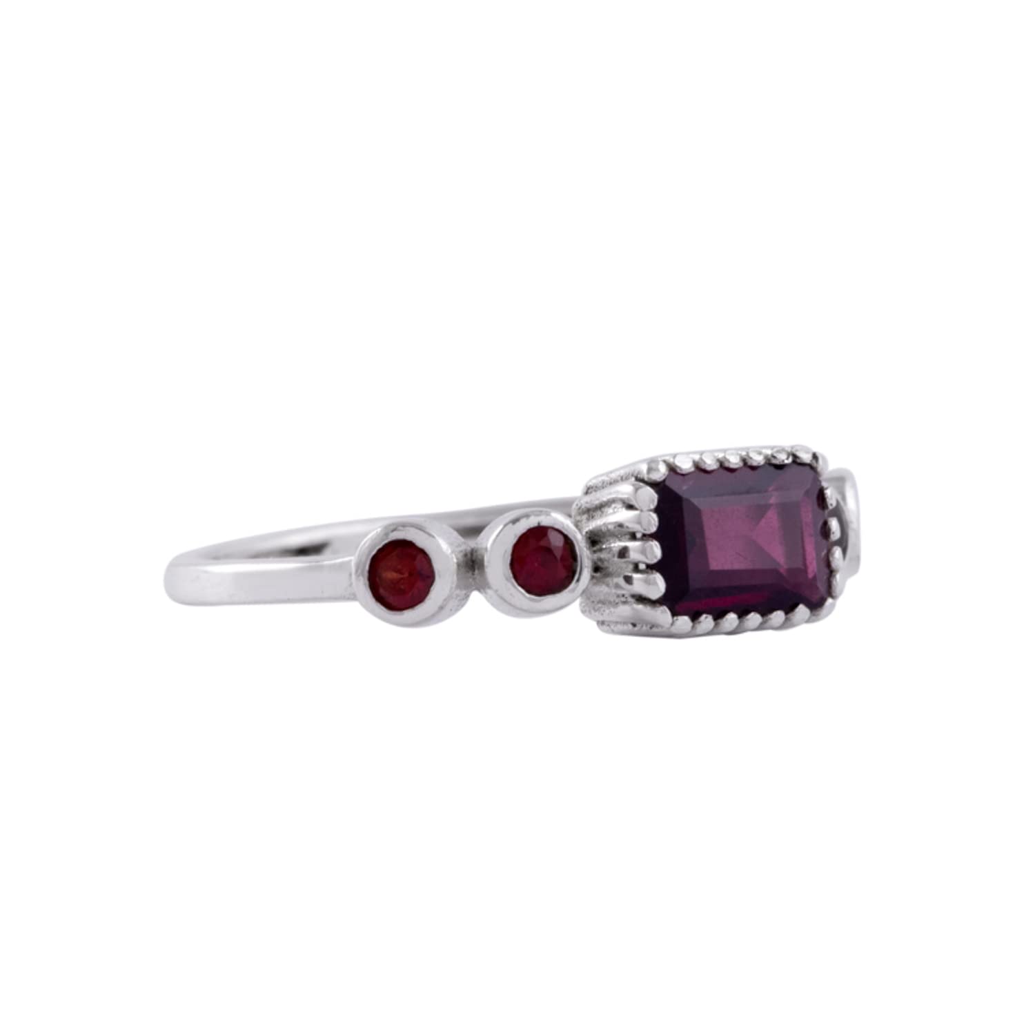 Garnet Ring for Women, Statement Jewelry in 925 Sterling Silver Ring Size US 8