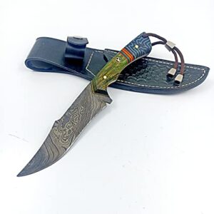 göcen Damascus Steel Hunting Knife, Collectible Knife, Tactical Fixed Blade Knife, Survival Knife, Camping Knife, Bushcraft Knife, Knives Men