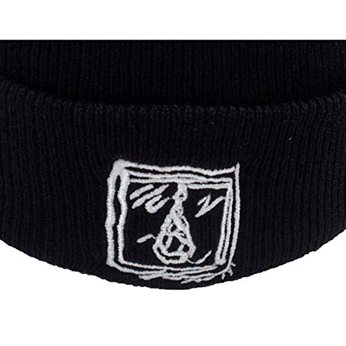 45°LOOKUP CEED Fashion Autumn Winter Warm Beanie Hats Embroidery Cotton Caps Men Women Knitted Hip Hop Hats (US, Alpha, One Size, Black)