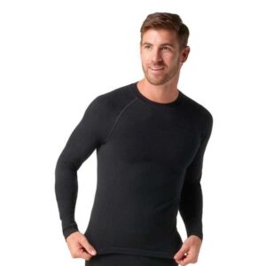 smartwool men's intraknit active merino wool base layer — long sleeve shirt (slim fit), black, x-large