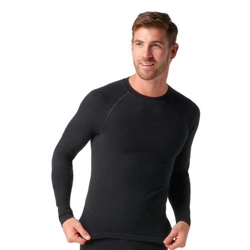 Smartwool Men's Intraknit Active Merino Wool Base Layer — Long Sleeve Shirt (Slim Fit), Black, X-Large