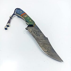 göcen Damascus Steel Hunting Knife, Collectible Knife, Tactical Fixed Blade Knife, Survival Knife, Camping Knife, Bushcraft Knife, Knives Men