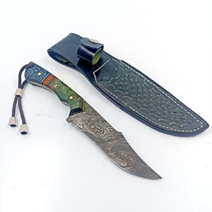 göcen Damascus Steel Hunting Knife, Collectible Knife, Tactical Fixed Blade Knife, Survival Knife, Camping Knife, Bushcraft Knife, Knives Men