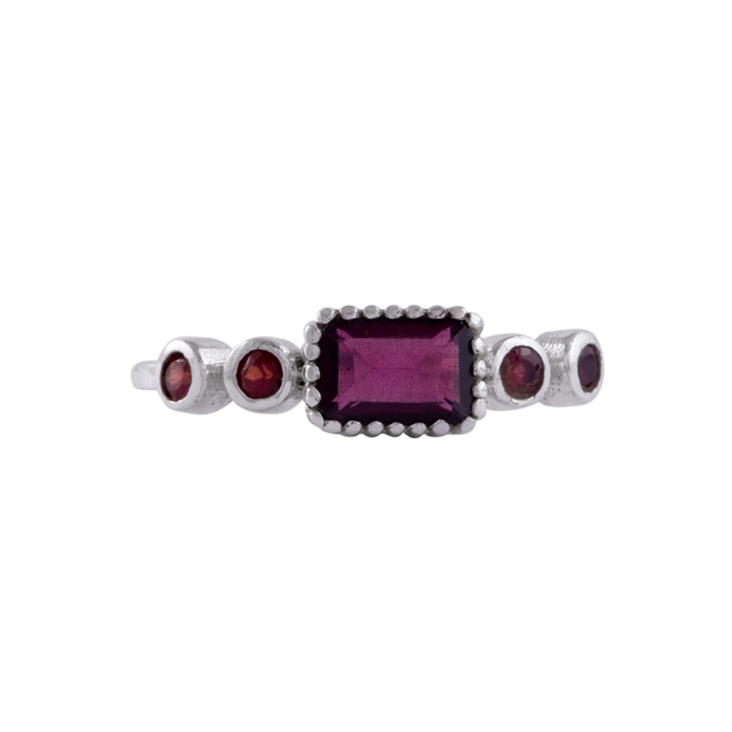 Garnet Ring for Women, Statement Jewelry in 925 Sterling Silver Ring Size US 8