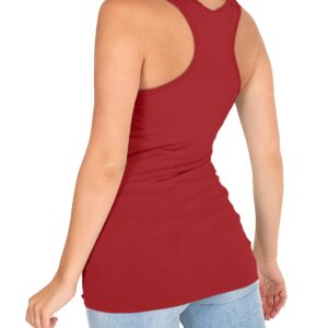 H HIAMIGOS Women's 3 Pieces Extra Long Fitted Tank Tops Racer-Back Cotton Sleeveless Undershirt Basic Layering Sports Workout Yoga Cami