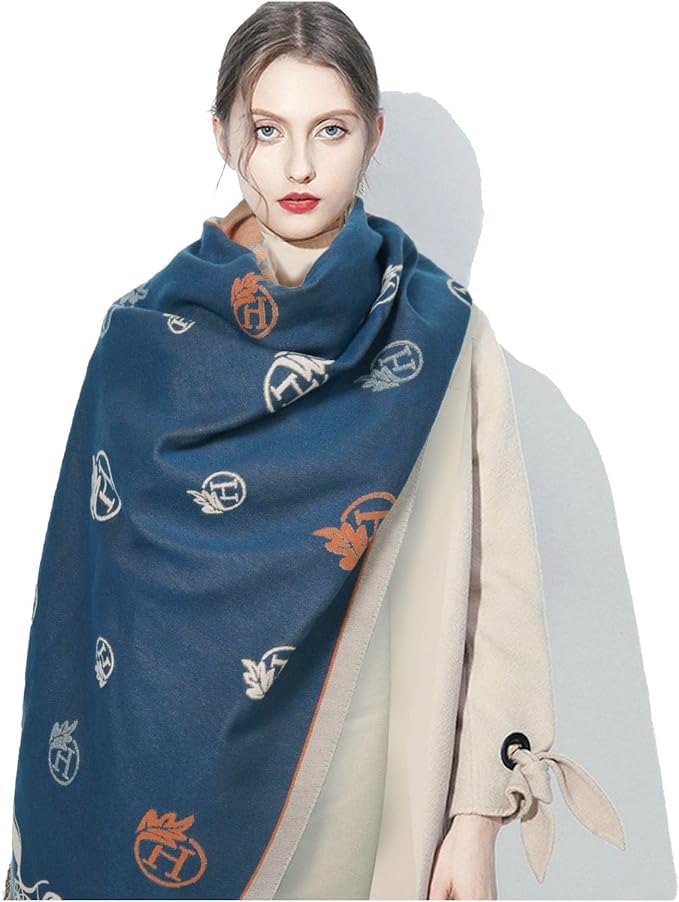 EXTREE Scarfs for Women Pashmina Silky Shawl Wrap for Evening Dressing Blanket Open Front Poncho Cape