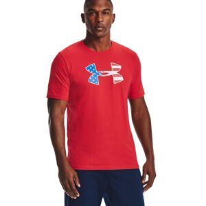 Under Armour Men's New Freedom Big Flag Logo T-Shirt (US, Alpha, Large, Regular, Regular, Red (600)/White)