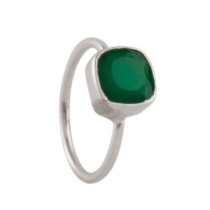 silver eternity 925 sterling silver green onyx ring | statement ring gemstone jewelry (green,7)