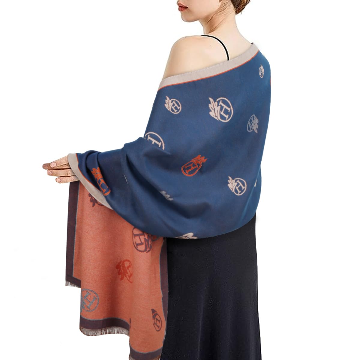 EXTREE Scarfs for Women Pashmina Silky Shawl Wrap for Evening Dressing Blanket Open Front Poncho Cape