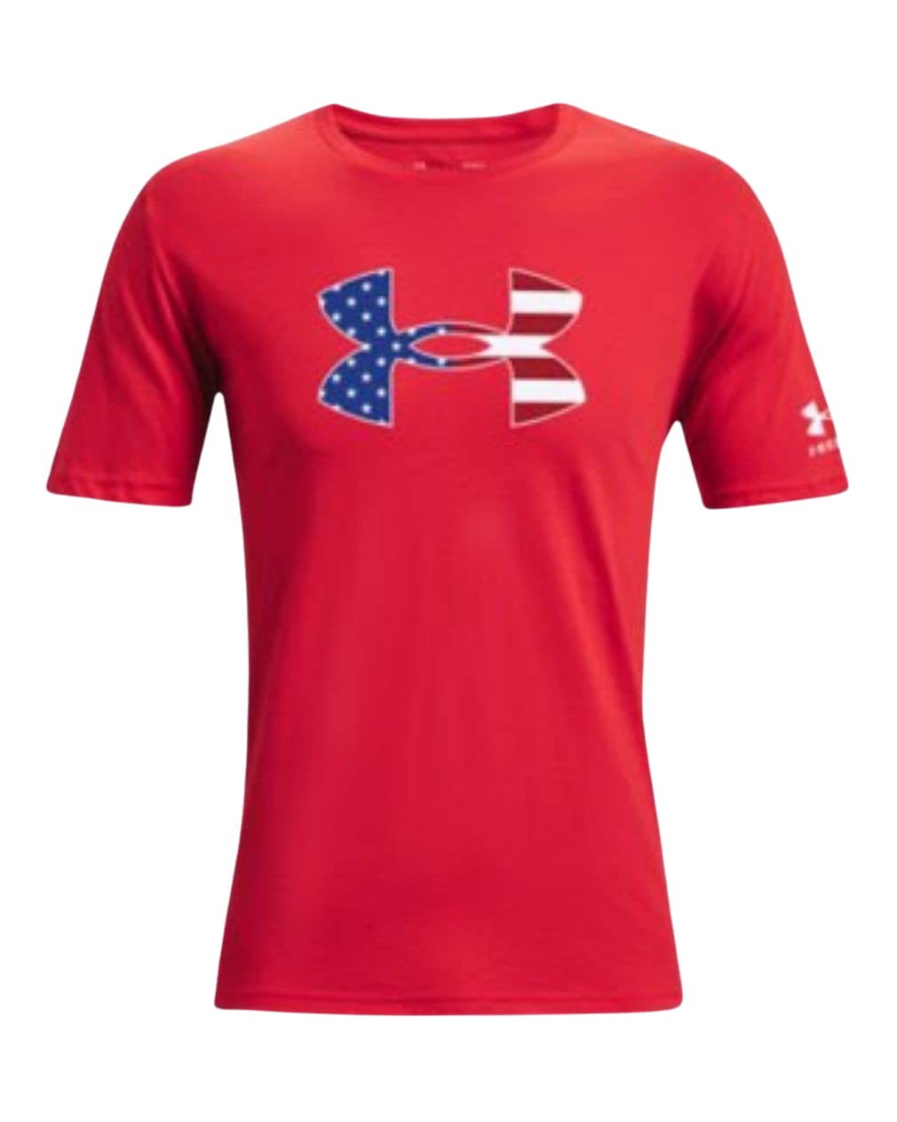 Under Armour Men's New Freedom Big Flag Logo T-Shirt (US, Alpha, Large, Regular, Regular, Red (600)/White)