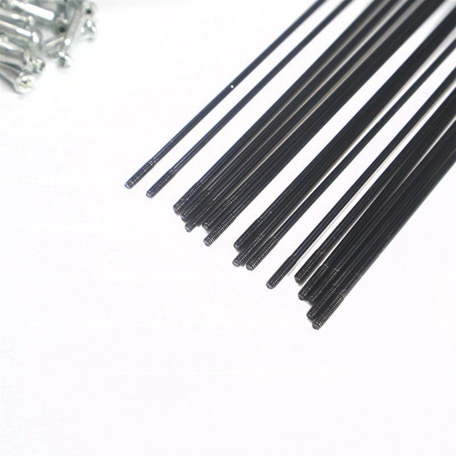 Bicycle Spokes, Mountain Cars 14G Wire Strip Car Round Spoke Stainless Steel Black Spoke 82mm-275mm (尺寸 : 254 mm, 属性 : 10Pcs)