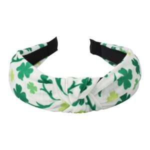 Ardorchid St. Patricks Day Headbands for Women Girls Green Shamrock Leaf Hairbands Non Slip Knotted Hair Accessories Elastic Hair Hoop