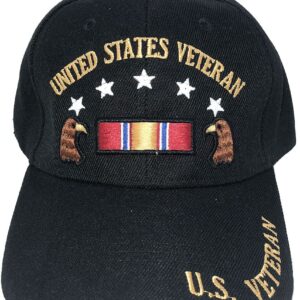 U.S. Army Baseball Caps Hats Military Apparel | Retired Veteran | 3D Embroidered | Adjustable (Black with Stars)