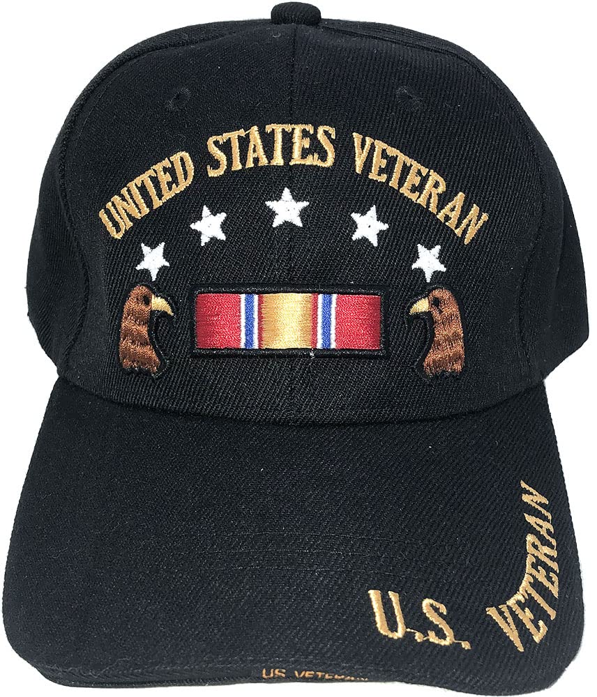 U.S. Army Baseball Caps Hats Military Apparel | Retired Veteran | 3D Embroidered | Adjustable (Black with Stars)