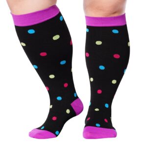 abodhu plus size compression socks for women& men 15-20mmhg wide calf knee high socks