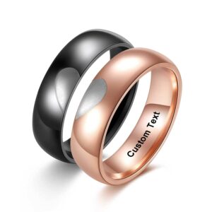 Comfort Fit Stainless Steel Rings Matching Heart 6mm Gift Stainless Steel Cz Ring Relationship Names Bands Heart Thank You Band