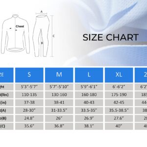 Men's Cycling Suit Shirt Bicycle Jersey Gel Padded Long Pants Biking Sets Clothing Outfits US L Blue Black