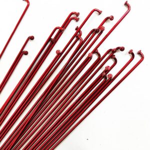 245mm Bike Spokes 14G Stainless Steel, Road Bike Spokes 100Pcs (Color Family : Red)