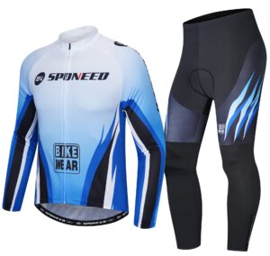 men's cycling suit shirt bicycle jersey gel padded long pants biking sets clothing outfits us l blue black