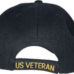 U.S. Army Baseball Caps Hats Military Apparel | Retired Veteran | 3D Embroidered | Adjustable (Black with Stars)