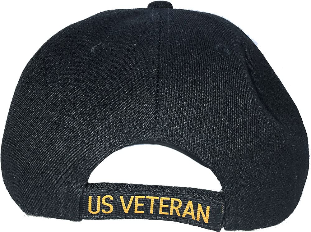 U.S. Army Baseball Caps Hats Military Apparel | Retired Veteran | 3D Embroidered | Adjustable (Black with Stars)