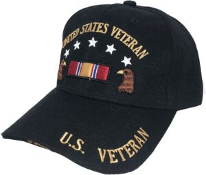 u.s. army baseball caps hats military apparel | retired veteran | 3d embroidered | adjustable (black with stars)