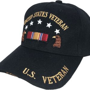 U.S. Army Baseball Caps Hats Military Apparel | Retired Veteran | 3D Embroidered | Adjustable (Black with Stars)