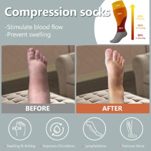 Abodhu Plus Size Compression Socks for Women& Men 15-20mmHg Wide Calf Knee High Socks