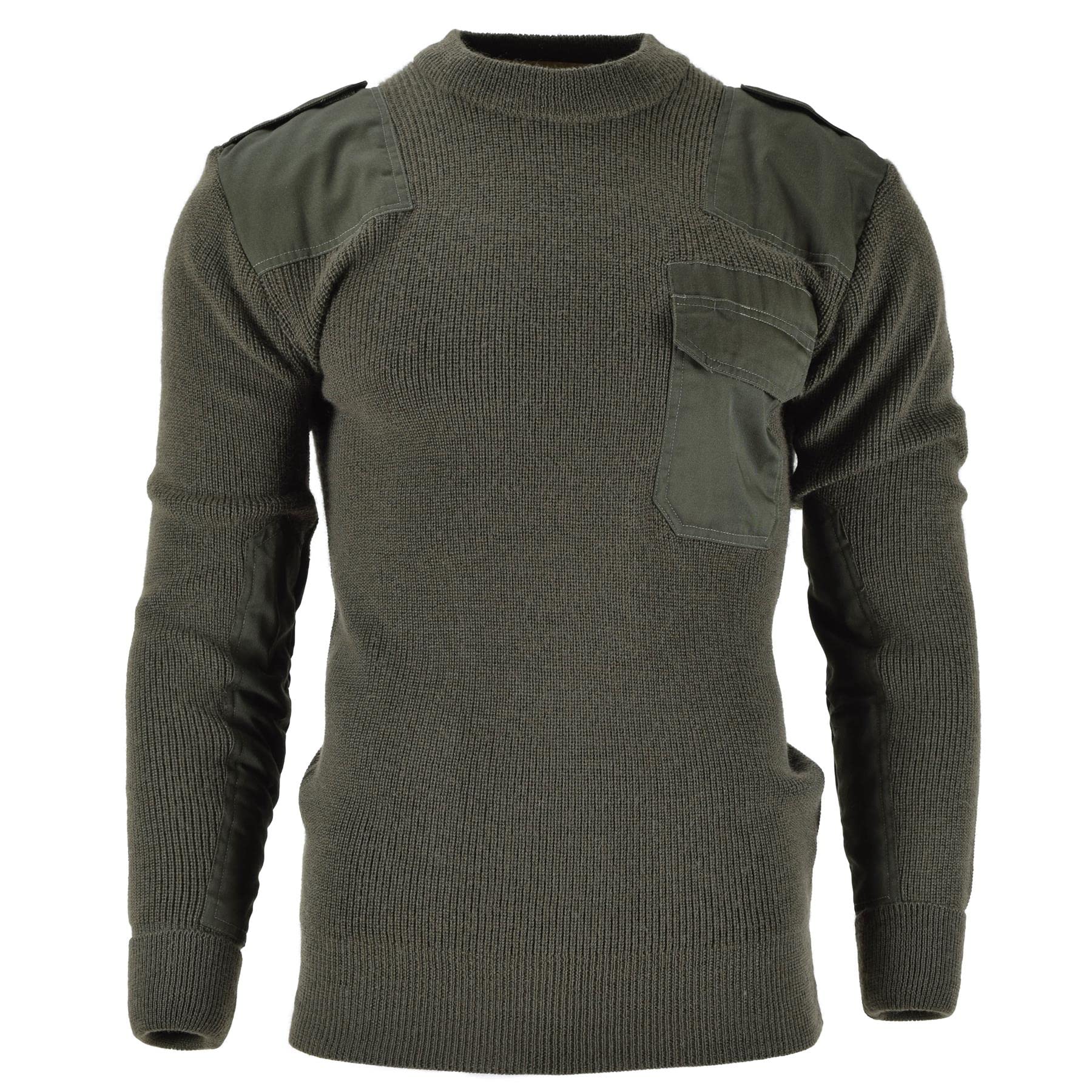 German Army Style Miltec Pullover OD Commando Jersey Olive Green Sweater Wool Blend Large