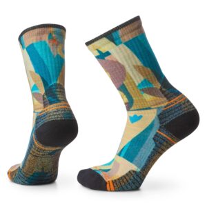 smartwool women's hike light cushion merino wool worst crew print crew socks wild salmon, medium