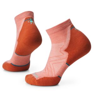 smartwool women's run targeted cushion merino wool ankle socks wild salmon, large