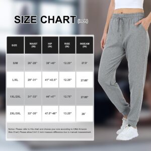 Mgput 4 PCS Women's Joggers Pants with Pockets-Women Lightweight Sweatpants for Running Yoga Athletic Casual Pants(TYP601-S/M-2B/GR/LGRY)