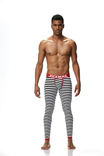 JOCKMAIL Long Johns Pants Men Thermal Underwear Cotton Printed Mens Thermal Underwear Sleeping Bottoms Leggings Pant (as1, Alpha, m, Regular, Regular, Red-2)