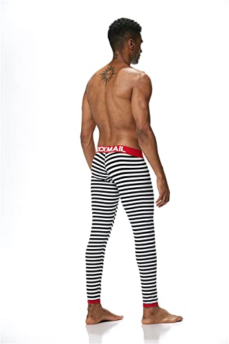 JOCKMAIL Long Johns Pants Men Thermal Underwear Cotton Printed Mens Thermal Underwear Sleeping Bottoms Leggings Pant (as1, Alpha, m, Regular, Regular, Red-2)