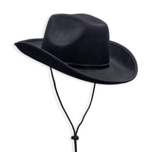 COLLECT PRESENT Western Felt Cowboy Hat for Men, Women, and Teens | Studded Costume Hat (Black)