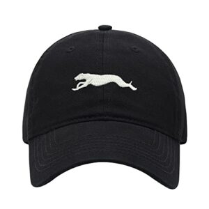 baseball cap men greyhound dog embroidered washed cotton dog hat baseball caps (black,7 5/8)