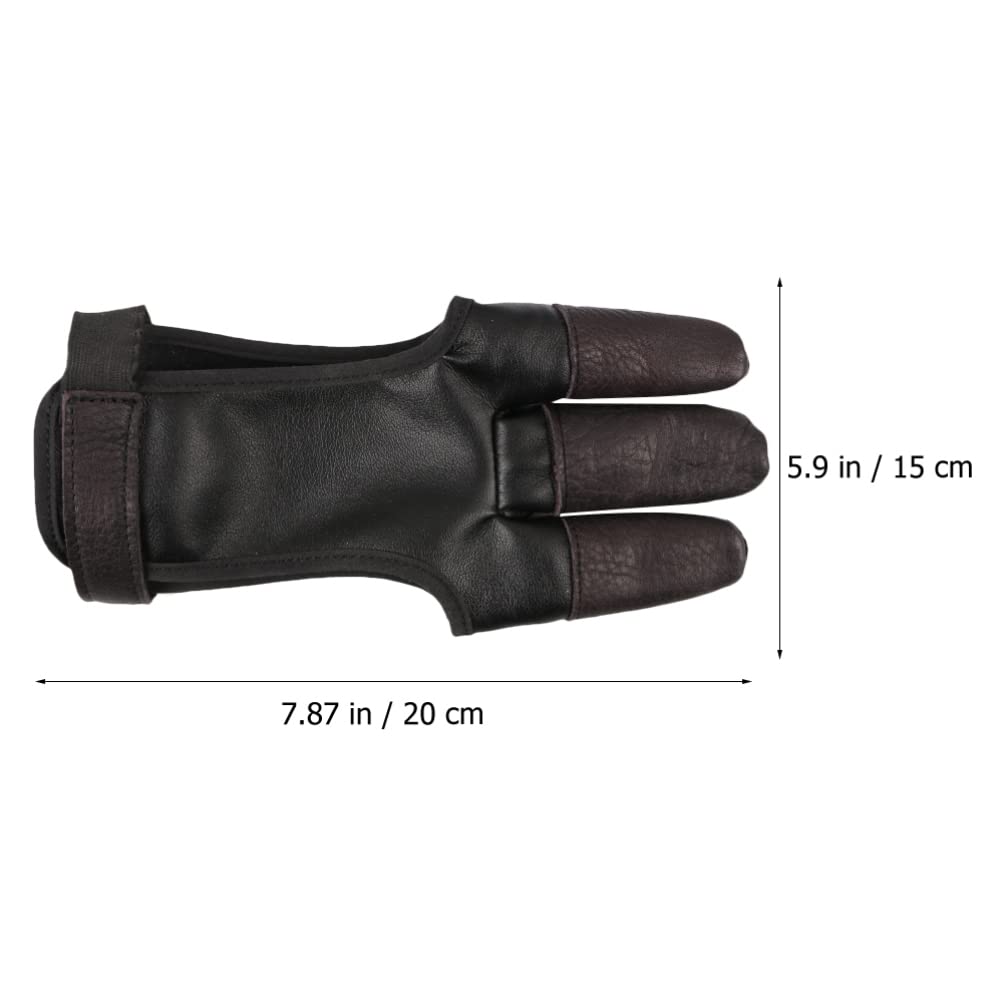 BESPORTBLE Finger Protector Archery Accessory Archery Finger Glove Shooting Supply Portable Archery Finger Protection Cowhide Protectors Adjustable Label Pu Fleece