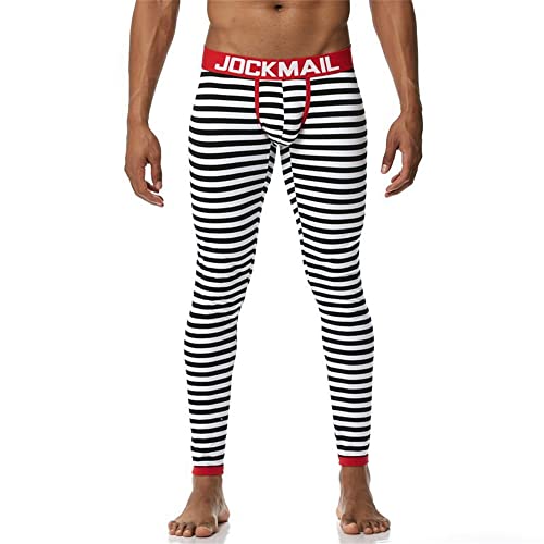 JOCKMAIL Long Johns Pants Men Thermal Underwear Cotton Printed Mens Thermal Underwear Sleeping Bottoms Leggings Pant (as1, Alpha, m, Regular, Regular, Red-2)