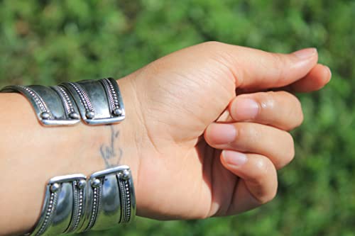 Boho One Stone Blue Stabilized-Turquoise Adjustable Cuff Bracelet | Jewelry for Men & Women