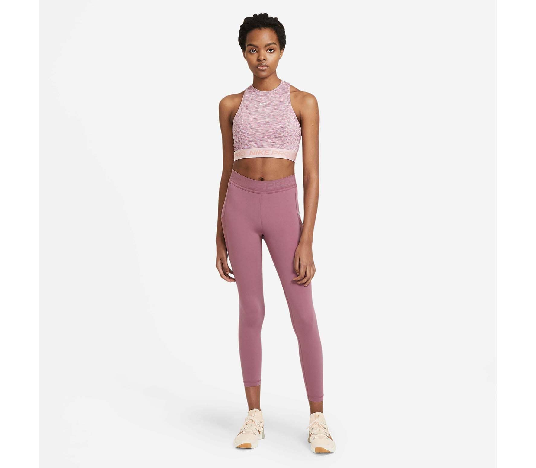 Nike Women's Space-Dyed Cropped Tank Top (Pink Glaze, X-Small)