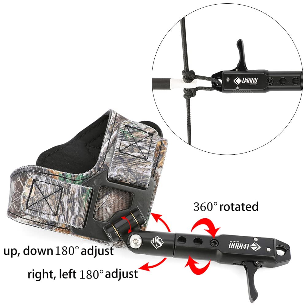 ZSHJGJR Compound Bow Release Aids Trigger Wrist Strap for Adult/Youth Archery Hunting Shooting Accessories (Camo)