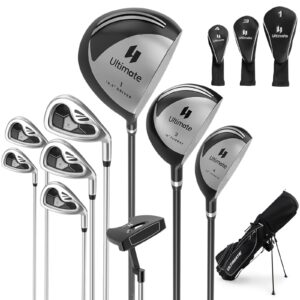 GYMAX Complete Golf Club Set for Men, 12/14 PCS Right Hand Golf Clubs Set with #1 Driver & #3 Fairway & #4 Hybrid & #6/#7/#8/#9/#P Irons, Putter & Head Covers, Men’s Golf Clubs Set