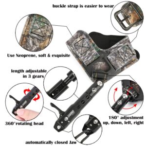 ZSHJGJR Compound Bow Release Aids Trigger Wrist Strap for Adult/Youth Archery Hunting Shooting Accessories (Camo)