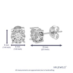 Vir Jewels 1/3 cttw Lab Grown Diamond Stud Earrings for Women Round in .925 Sterling Silver Prong Set