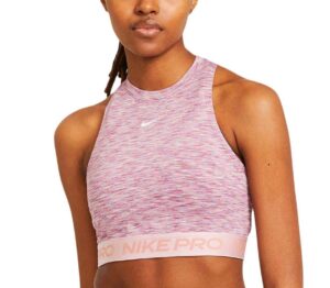 nike women's space-dyed cropped tank top (pink glaze, x-small)