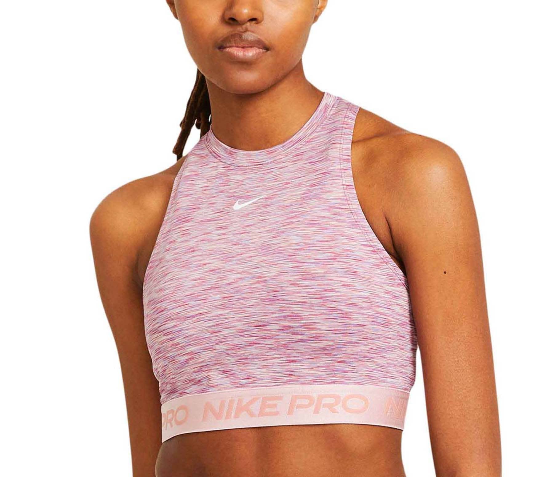 Nike Women's Space-Dyed Cropped Tank Top (Pink Glaze, X-Small)