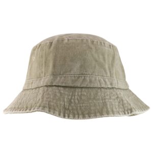 Armycrew XXL Oversize Pigment Dyed Washed Bucket Hat Fits Upto 3XL - Khaki - 2XL - 3XL